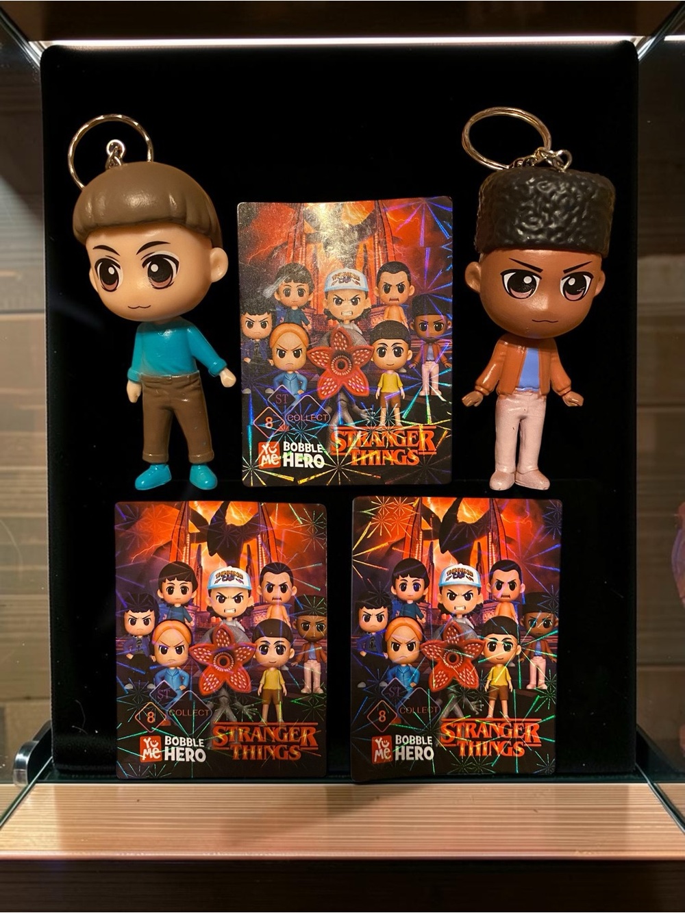 Stranger Things Bobble Hero Keychain(s) With Collectors Cards